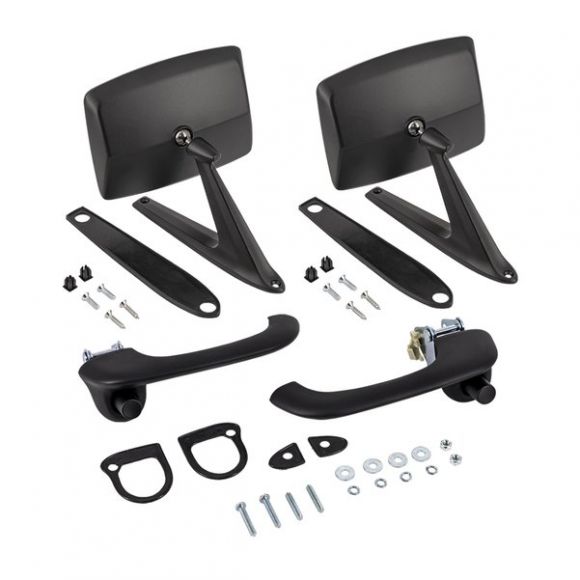 Door Side Mirrors + Outer Door Handles Set | Black Satin | 68-77 Ford Bronco Questions & Answers