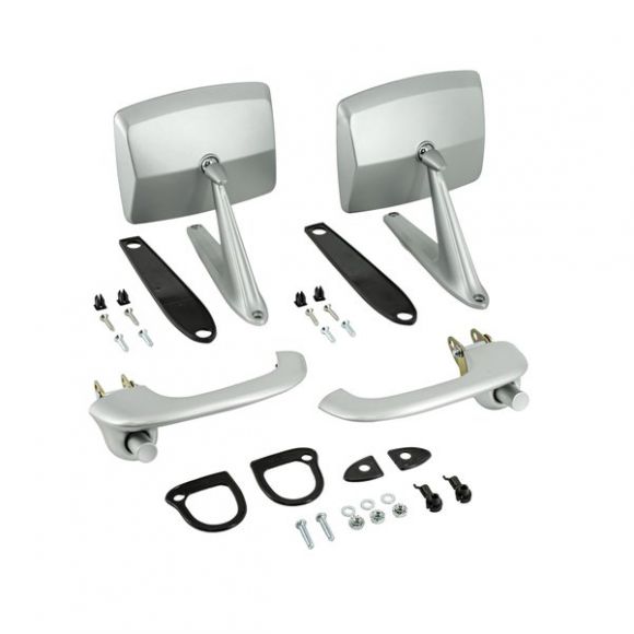 Door Side Mirrors + Outer Door Handles Set | Silver Satin | 68-77 Ford Bronco Questions & Answers