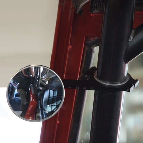 Roll Bar Mount Side Mirror + Clamp | 3-inch Round, Convex Lens | Extended Arm Questions & Answers