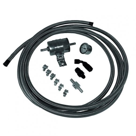 Do yo have a similar line without the filter and guage to use as a return line?  Do you have a check valve for the tank vent line?  Thanks