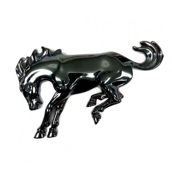 Black Chrome Bucking Bronco Emblem | Stud Mount | 4.25-in x 3-in Questions & Answers