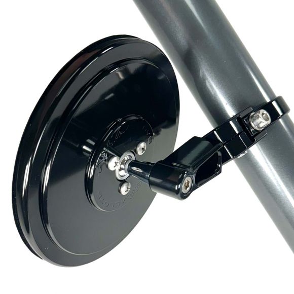 Black Roll Bar Mount Side Mirror + Clamp | Convex Lens, 5-inch Round Questions & Answers