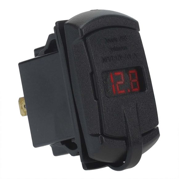 Double USB Charger Outlet with Voltmeter (Red) Questions & Answers